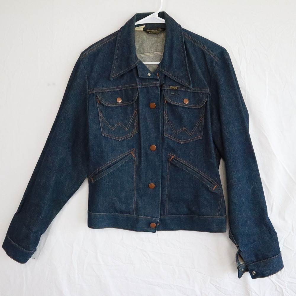 Vtg Wrangler Jean Jacket Mens 36 126MJ No-Fault Denim Grateful Dead Skull USA - Picture 2 of 9